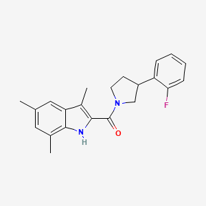 2-{[3-(2-fluorophenyl)-1-pyrrolidinyl]carbonyl}-3,5,7-trimethyl-1H-indole