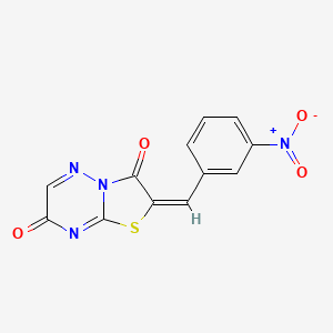 molecular formula C12H6N4O4S B5607727 2-(3-nitrobenzylidene)-7H-[1,3]thiazolo[3,2-b][1,2,4]triazine-3,7(2H)-dione 