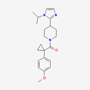 molecular formula C22H29N3O2 B5607732 4-(1-isopropyl-1H-imidazol-2-yl)-1-{[1-(4-methoxyphenyl)cyclopropyl]carbonyl}piperidine 