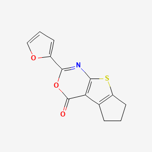 molecular formula C13H9NO3S B5607753 10-(Furan-2-yl)-11-oxa-7-thia-9-azatricyclo[6.4.0.02,6]dodeca-1(8),2(6),9-trien-12-one 