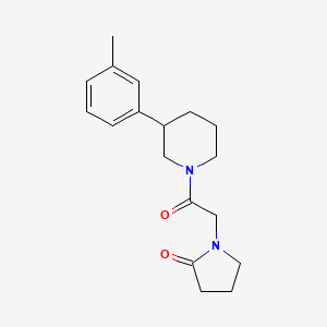 molecular formula C18H24N2O2 B5607761 1-{2-[3-(3-methylphenyl)piperidin-1-yl]-2-oxoethyl}pyrrolidin-2-one 