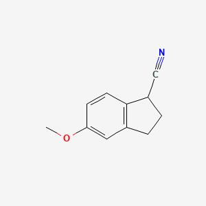 molecular formula C11H11NO B560779 5-Methoxy-2,3-dihydro-1H-indene-1-carbonitrile CAS No. 102035-37-0