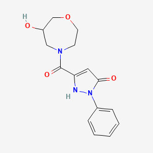 5-[(6-hydroxy-1,4-oxazepan-4-yl)carbonyl]-2-phenyl-1,2-dihydro-3H-pyrazol-3-one