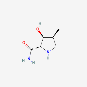 molecular formula C6H12N2O2 B560783 (2S,3S,4S)-3-Hydroxy-4-methylpyrrolidine-2-carboxamide CAS No. 106391-76-8