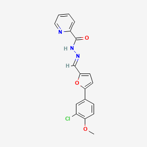 N'-{[5-(3-chloro-4-methoxyphenyl)-2-furyl]methylene}-2-pyridinecarbohydrazide