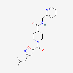 molecular formula C20H26N4O3 B5607840 1-[(3-isobutyl-5-isoxazolyl)carbonyl]-N-(2-pyridinylmethyl)-4-piperidinecarboxamide 