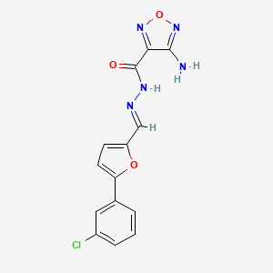 4-amino-N'-{[5-(3-chlorophenyl)-2-furyl]methylene}-1,2,5-oxadiazole-3-carbohydrazide