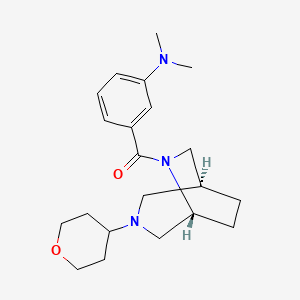 molecular formula C21H31N3O2 B5607896 [3-(dimethylamino)phenyl]-[(1S,5R)-3-(oxan-4-yl)-3,6-diazabicyclo[3.2.2]nonan-6-yl]methanone 