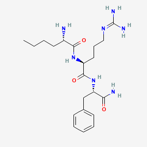 molecular formula C21H35N7O3 B560790 Nle-Arg-Phe amide CAS No. 104809-29-2