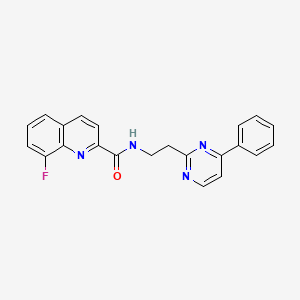 molecular formula C22H17FN4O B5607925 8-fluoro-N-[2-(4-phenyl-2-pyrimidinyl)ethyl]-2-quinolinecarboxamide 