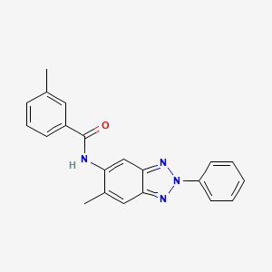 molecular formula C21H18N4O B5607961 3-methyl-N-(6-methyl-2-phenyl-2H-1,2,3-benzotriazol-5-yl)benzamide 