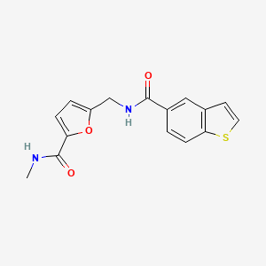 molecular formula C16H14N2O3S B5607990 5-{[(1-benzothien-5-ylcarbonyl)amino]methyl}-N-methyl-2-furamide 