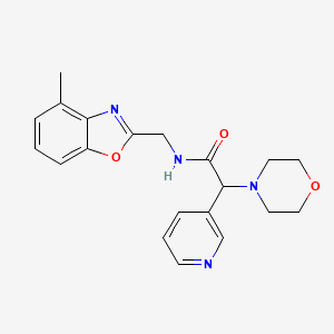 molecular formula C20H22N4O3 B5607998 N-[(4-methyl-1,3-benzoxazol-2-yl)methyl]-2-(4-morpholinyl)-2-(3-pyridinyl)acetamide 