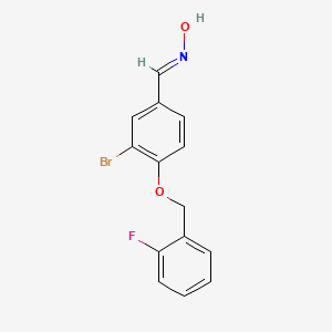 molecular formula C14H11BrFNO2 B5608051 3-bromo-4-[(2-fluorobenzyl)oxy]benzaldehyde oxime 