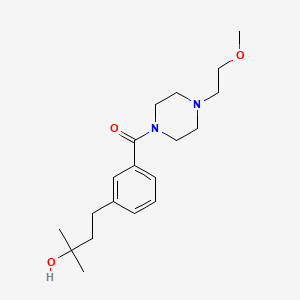 molecular formula C19H30N2O3 B5608116 4-(3-{[4-(2-methoxyethyl)-1-piperazinyl]carbonyl}phenyl)-2-methyl-2-butanol 