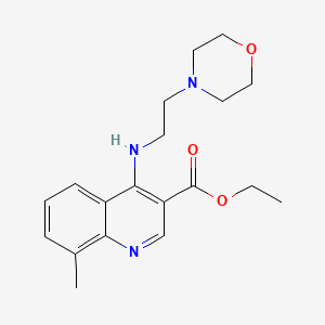 molecular formula C19H25N3O3 B5608126 Ethyl 8-methyl-4-(2-morpholin-4-ylethylamino)quinoline-3-carboxylate 