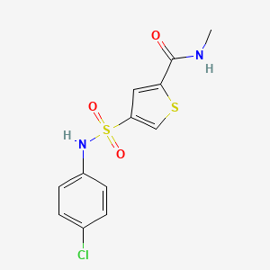 molecular formula C12H11ClN2O3S2 B5608134 4-{[(4-chlorophenyl)amino]sulfonyl}-N-methyl-2-thiophenecarboxamide 