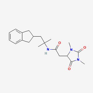 molecular formula C20H27N3O3 B5608152 N-[2-(2,3-dihydro-1H-inden-2-yl)-1,1-dimethylethyl]-2-(1,3-dimethyl-2,5-dioxo-4-imidazolidinyl)acetamide 