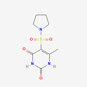 molecular formula C9H13N3O4S B5608190 6-methyl-5-(1-pyrrolidinylsulfonyl)-2,4(1H,3H)-pyrimidinedione 