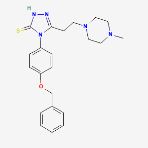 molecular formula C22H27N5OS B5608209 4-[4-(benzyloxy)phenyl]-5-[2-(4-methyl-1-piperazinyl)ethyl]-2,4-dihydro-3H-1,2,4-triazole-3-thione 