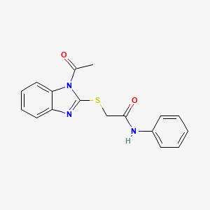 2-[(1-ACETYL-1H-1,3-BENZODIAZOL-2-YL)SULFANYL]-N-PHENYLACETAMIDE