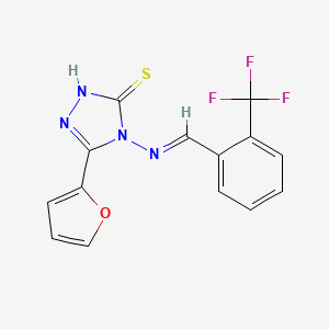 5-(2-furyl)-4-{[2-(trifluoromethyl)benzylidene]amino}-4H-1,2,4-triazole-3-thiol