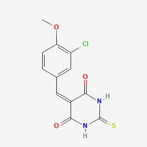 molecular formula C12H9ClN2O3S B5608272 5-(3-chloro-4-methoxybenzylidene)-2-thioxodihydro-4,6(1H,5H)-pyrimidinedione 