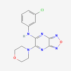 molecular formula C14H13ClN6O2 B5608280 N-(3-chlorophenyl)-6-(4-morpholinyl)[1,2,5]oxadiazolo[3,4-b]pyrazin-5-amine 