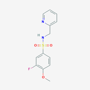 3-fluoro-4-methoxy-N-(pyridin-2-ylmethyl)benzenesulfonamide