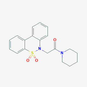 molecular formula C19H20N2O3S B5608306 6-[2-oxo-2-(1-piperidinyl)ethyl]-6H-dibenzo[c,e][1,2]thiazine 5,5-dioxide 