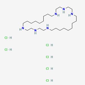 molecular formula C26H64Cl6N6 B560831 1,4,7,17,20,23-Hexaazacyclodotriacontane hexahydrochloride CAS No. 106961-22-2