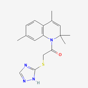 molecular formula C17H20N4OS B5608319 2,2,4,7-tetramethyl-1-[(4H-1,2,4-triazol-3-ylthio)acetyl]-1,2-dihydroquinoline 