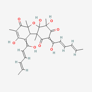4,4a,8-trihydroxy-2,9-bis[(2E,4E)-1-hydroxyhexa-2,4-dienylidene]-4,5a,7,9b-tetramethyl-9aH-dibenzofuran-1,3,6-trione