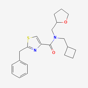 molecular formula C21H26N2O2S B5608339 2-benzyl-N-(cyclobutylmethyl)-N-(tetrahydro-2-furanylmethyl)-1,3-thiazole-4-carboxamide 