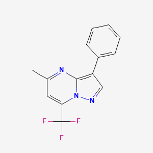 molecular formula C14H10F3N3 B5608345 5-methyl-3-phenyl-7-(trifluoromethyl)pyrazolo[1,5-a]pyrimidine 