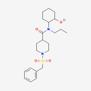 molecular formula C22H34N2O4S B5608482 1-(benzylsulfonyl)-N-(2-hydroxycyclohexyl)-N-propyl-4-piperidinecarboxamide 