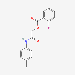 molecular formula C16H14FNO3 B5608487 2-[(4-methylphenyl)amino]-2-oxoethyl 2-fluorobenzoate 