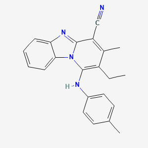 molecular formula C22H20N4 B5608491 2-ethyl-3-methyl-1-[(4-methylphenyl)amino]pyrido[1,2-a]benzimidazole-4-carbonitrile 