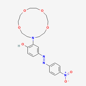molecular formula C22H28N4O7 B560850 4-[(4-Nitrophenyl)azo]-2-(1,4,7,10-tetraoxa-13-azacyclopentadecan-13-yl)phenol CAS No. 100852-76-4