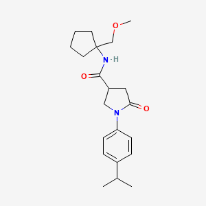 molecular formula C21H30N2O3 B5608549 1-(4-isopropylphenyl)-N-[1-(methoxymethyl)cyclopentyl]-5-oxo-3-pyrrolidinecarboxamide 