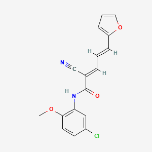 N-(5-chloro-2-methoxyphenyl)-2-cyano-5-(2-furyl)-2,4-pentadienamide