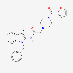 molecular formula C27H28N4O3 B5608568 N-(1-benzyl-3-methyl-1H-indol-2-yl)-2-[4-(2-furoyl)-1-piperazinyl]acetamide 