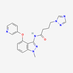 N-[1-methyl-4-(pyridin-3-yloxy)-1H-indazol-3-yl]-4-(1H-1,2,4-triazol-1-yl)butanamide