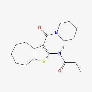 N-[3-(1-piperidinylcarbonyl)-5,6,7,8-tetrahydro-4H-cyclohepta[b]thien-2-yl]propanamide