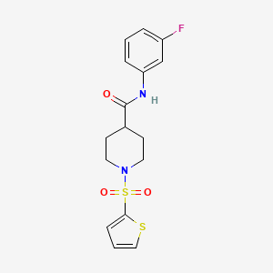 N-(3-fluorophenyl)-1-(2-thienylsulfonyl)-4-piperidinecarboxamide