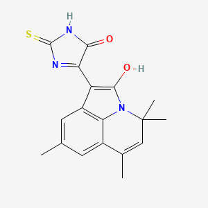 molecular formula C18H17N3O2S B5608601 4,4,6,8-tetramethyl-1-(5-oxo-2-thioxo-4-imidazolidinylidene)-4H-pyrrolo[3,2,1-ij]quinolin-2(1H)-one 