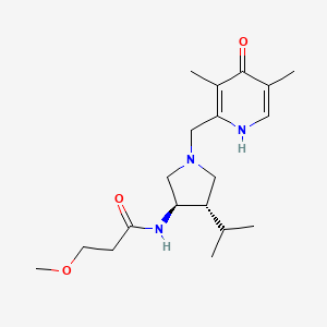 molecular formula C19H31N3O3 B5608644 N-[(3R,4S)-1-[(3,5-dimethyl-4-oxo-1H-pyridin-2-yl)methyl]-4-propan-2-ylpyrrolidin-3-yl]-3-methoxypropanamide 