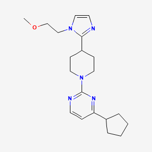 molecular formula C20H29N5O B5608652 4-cyclopentyl-2-{4-[1-(2-methoxyethyl)-1H-imidazol-2-yl]-1-piperidinyl}pyrimidine 