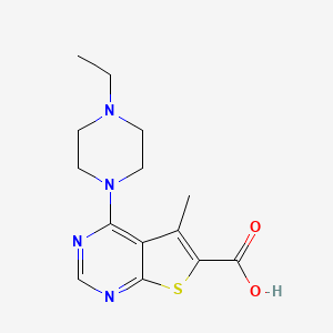 molecular formula C14H18N4O2S B5608662 4-(4-Ethylpiperazin-1-yl)-5-methylthieno[2,3-d]pyrimidine-6-carboxylic acid 