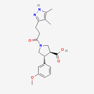 molecular formula C20H25N3O4 B5608674 (3S*,4R*)-1-[3-(4,5-dimethyl-1H-pyrazol-3-yl)propanoyl]-4-(3-methoxyphenyl)pyrrolidine-3-carboxylic acid 